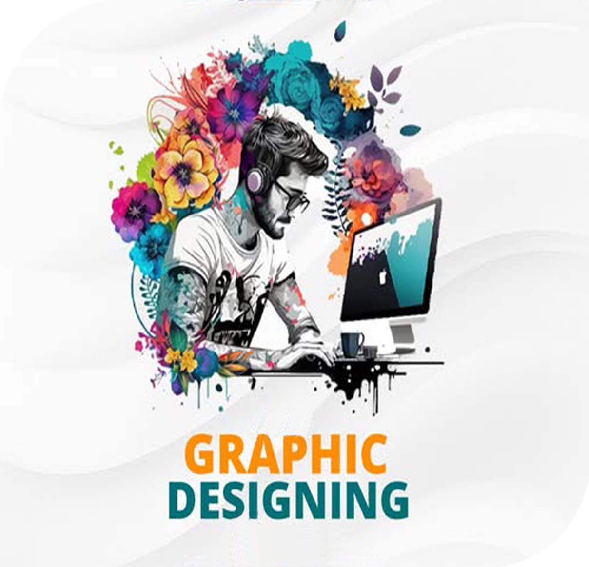 Graphic designing illustration for creative digital services and website branding