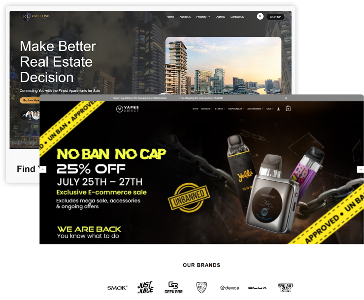 WordPress design and development portfolio showing business website projects